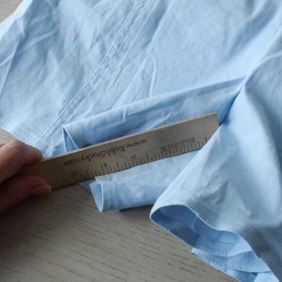 Theory Romper Button Up Shorts Pockets Collar Pale Blue - Picture 9 of 10